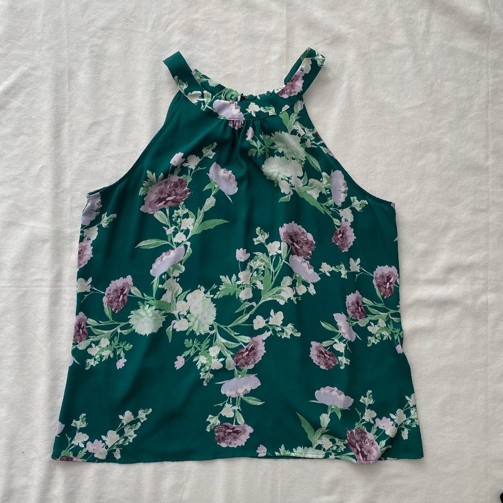 New York & Company Floral Halter tank top size XL
